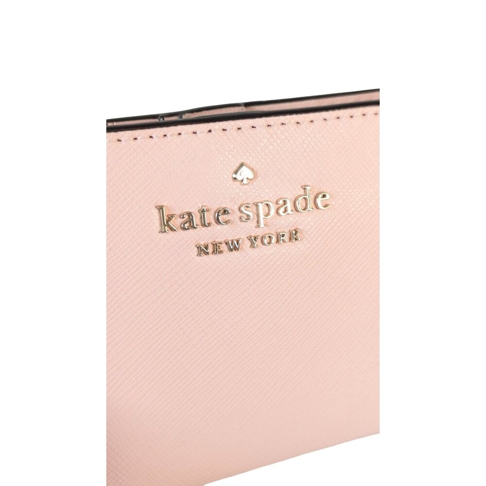 Kate Spade New York Long Wallet Bifold Saffiano Leather Pink Pastel Gold Tone - Picture 8 of 12